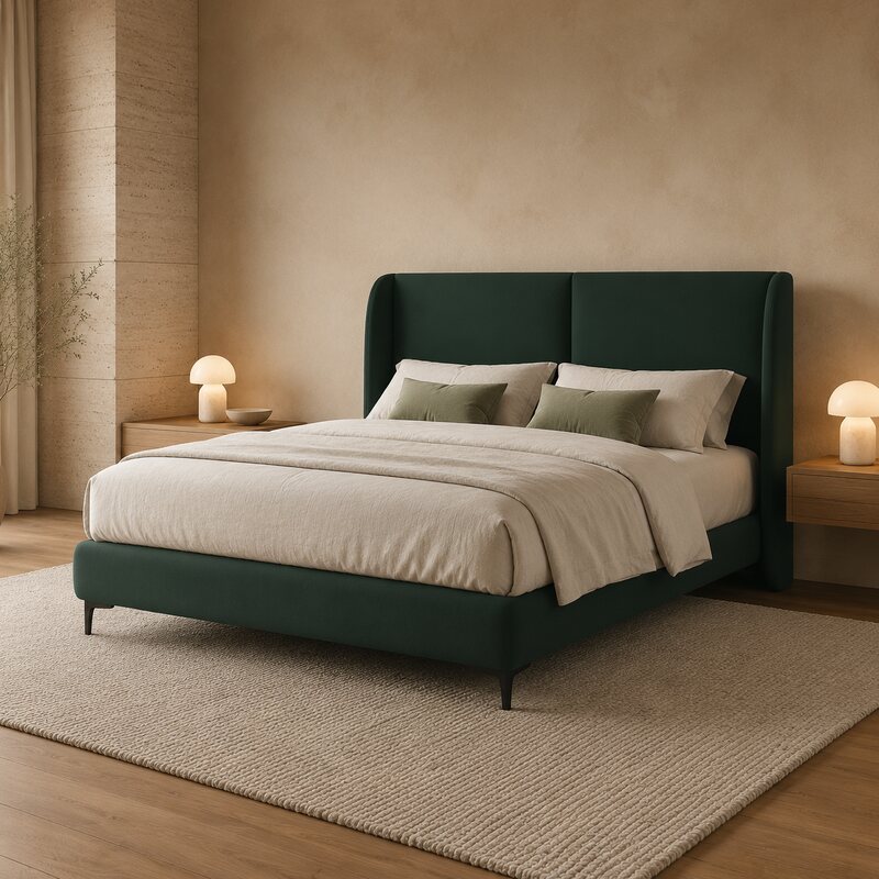 Cama Martina com cabeceira contemporânea